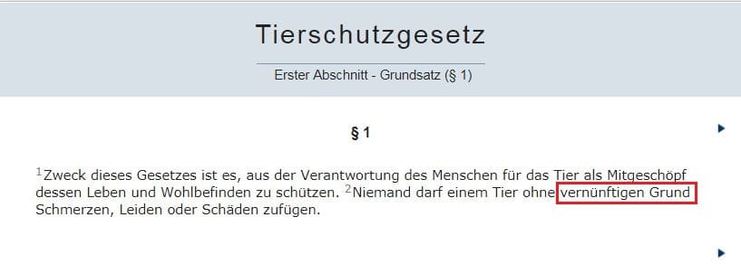 § 1 Tierschutzgesetz