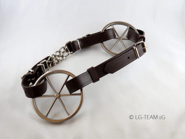 biothane lg-zaum braun mit kinnkette